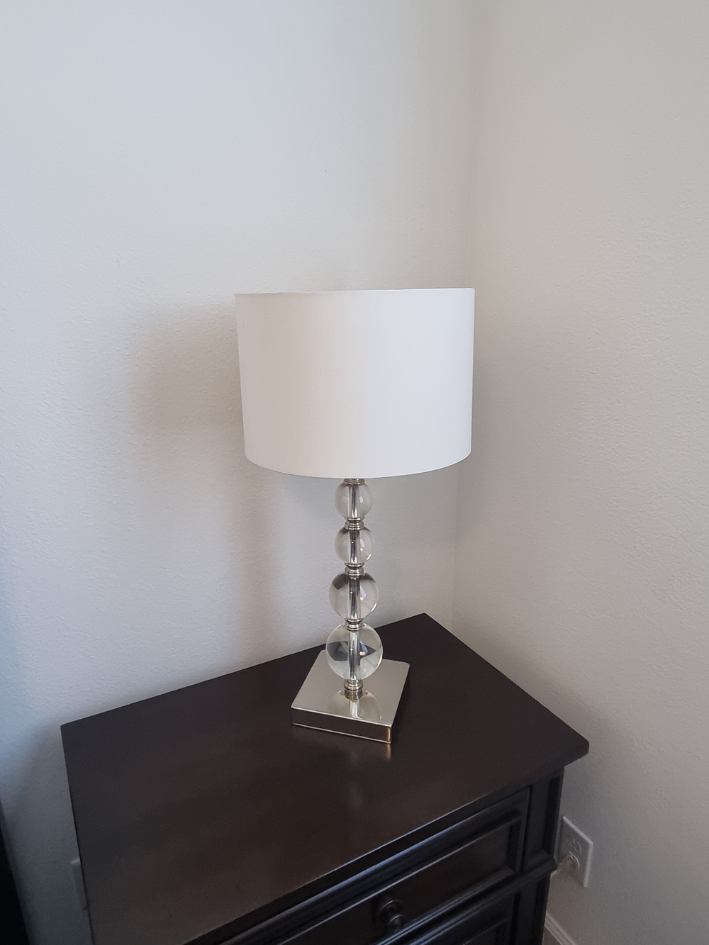 2 White and Silver Crystal Ball Table Lamp - Home Accents
